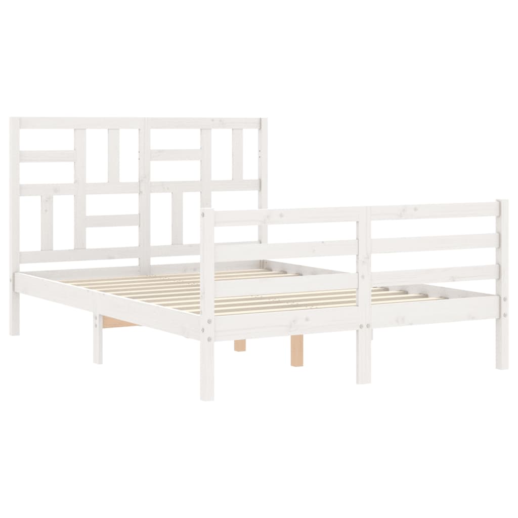 Cadre de lit sans matelas blanc bois massif - XIOS