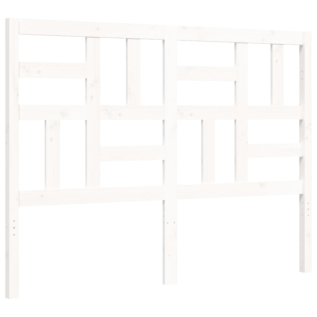 Cadre de lit sans matelas blanc 140x190 cm bois massif - XIOS
