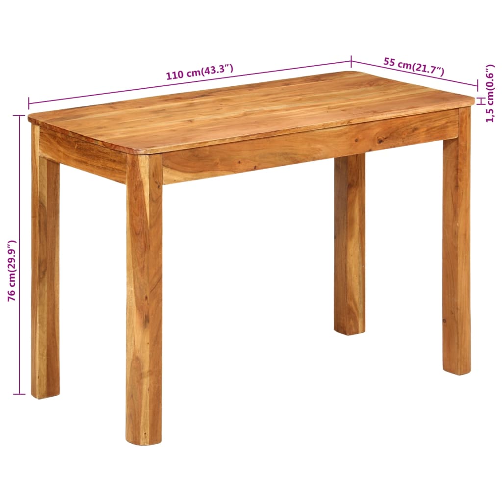 Table à manger 110x55x76 cm bois d'acacia massif - XIOS