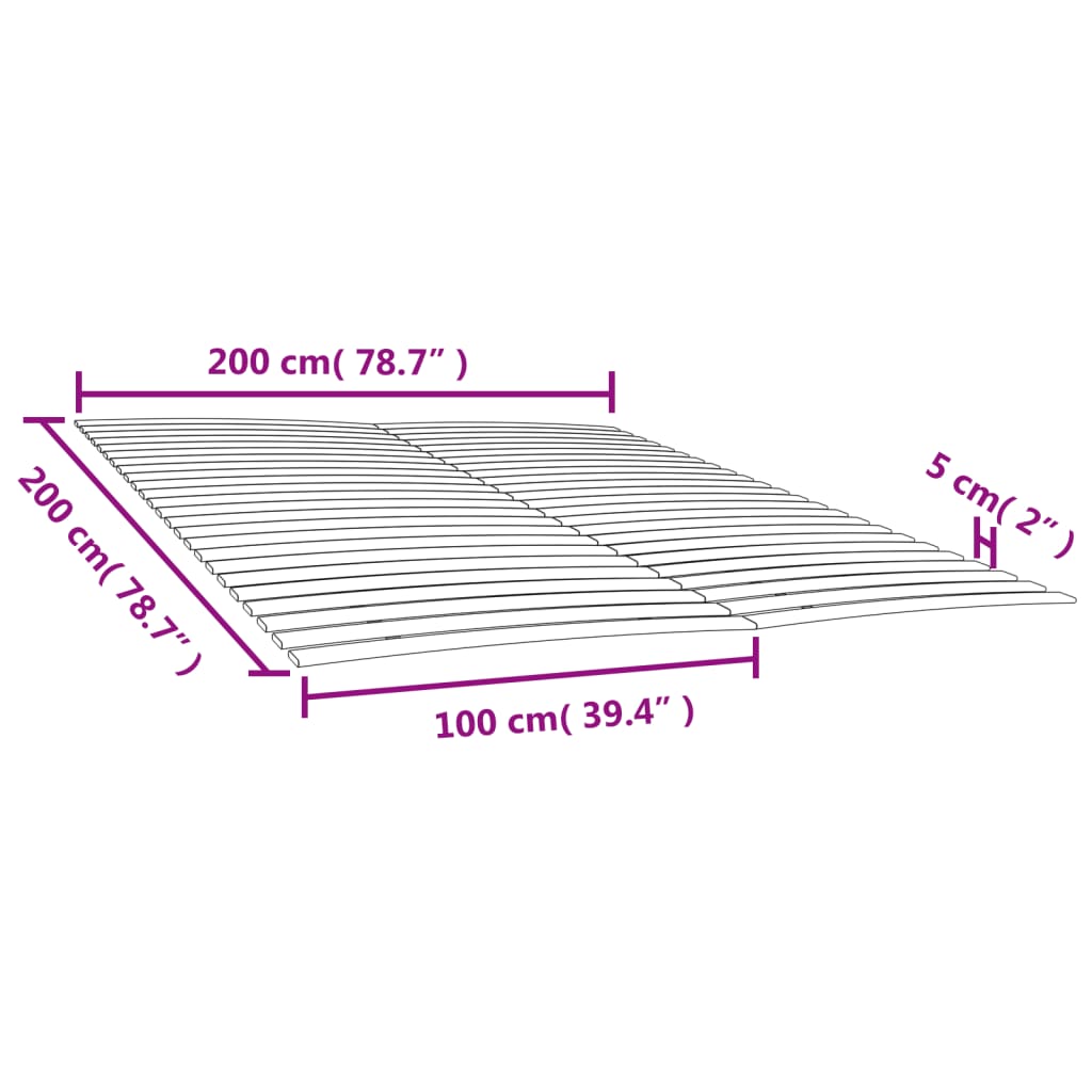 Lattes de rechange pour sommier avec 48 lattes, 2 pièces, 100 x 200 cm - XIOS