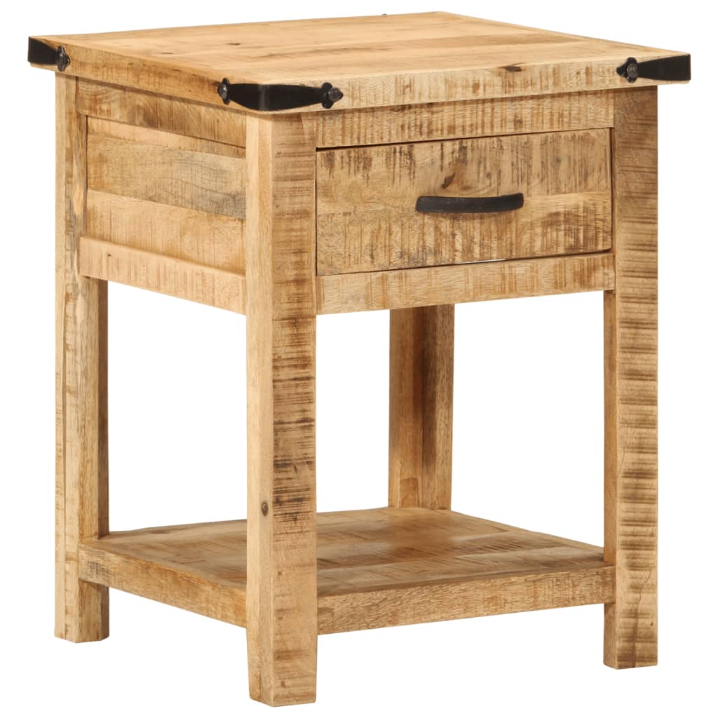 Table de chevet 40x40x50 cm bois de manguier massif - XIOS