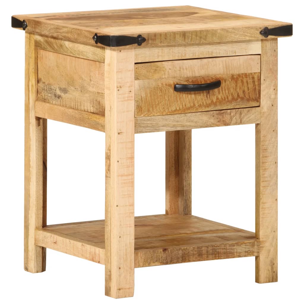 Table de chevet 40x40x50 cm bois de manguier massif - XIOS