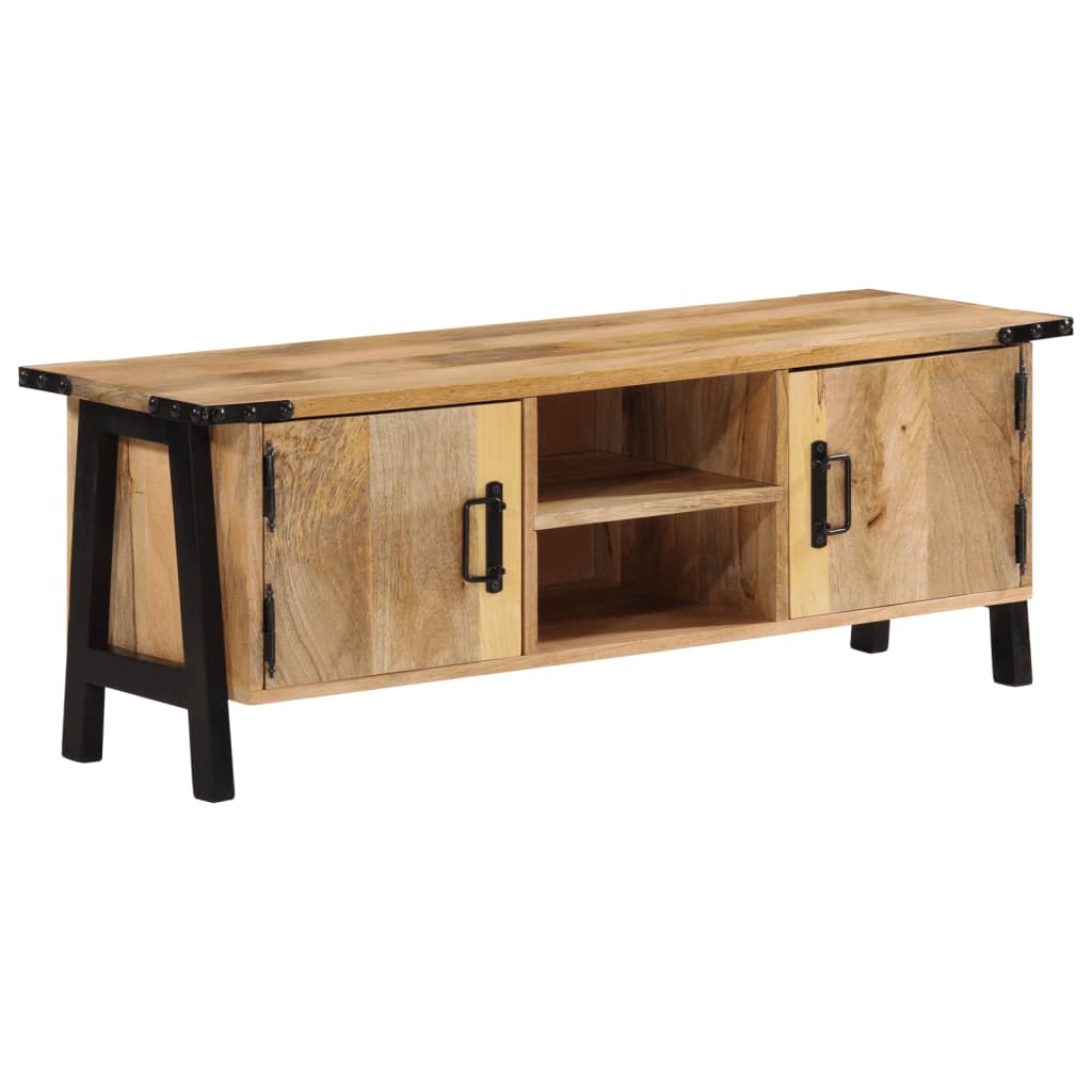 Meuble TV 110x35x40 cm bois massif de manguier Fixations & meubles de rangement multimédia vidaXL