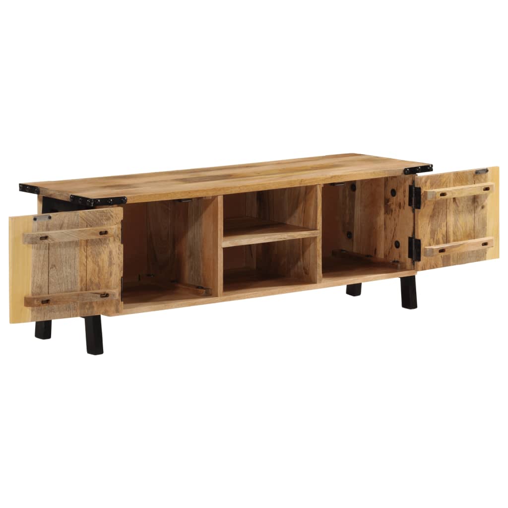 Meuble TV 110x35x40 cm bois massif de manguier Fixations & meubles de rangement multimédia vidaXL