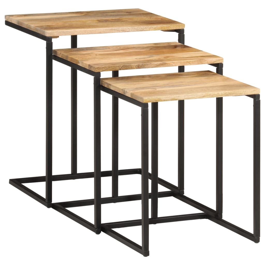 Tables gigognes 3 pcs bois massif d'acacia - XIOS