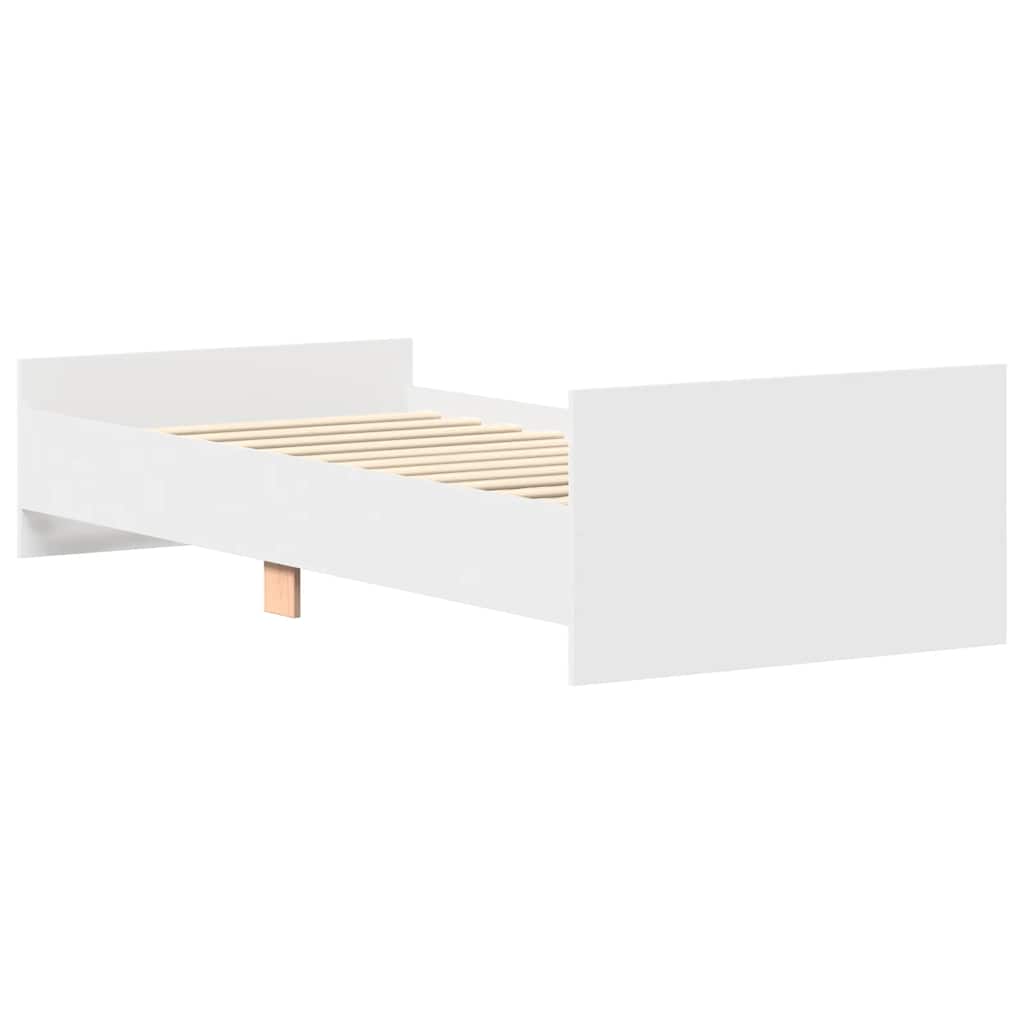Cadre de lit sans matelas blanc 90x200 cm bois d'ingénierie - XIOS