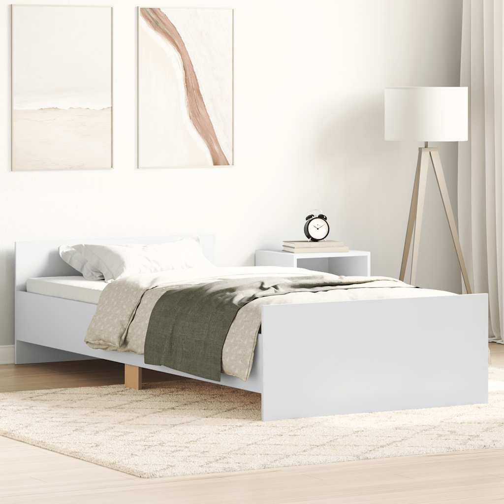 Cadre de lit sans matelas blanc 90x200 cm bois d'ingénierie - XIOS