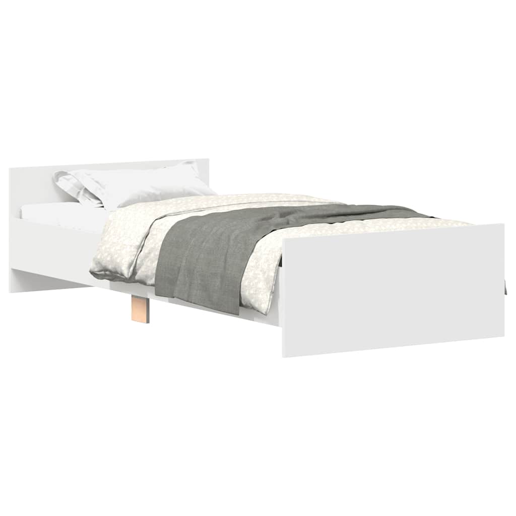 Cadre de lit sans matelas blanc 100x200 cm bois d'ingénierie - XIOS