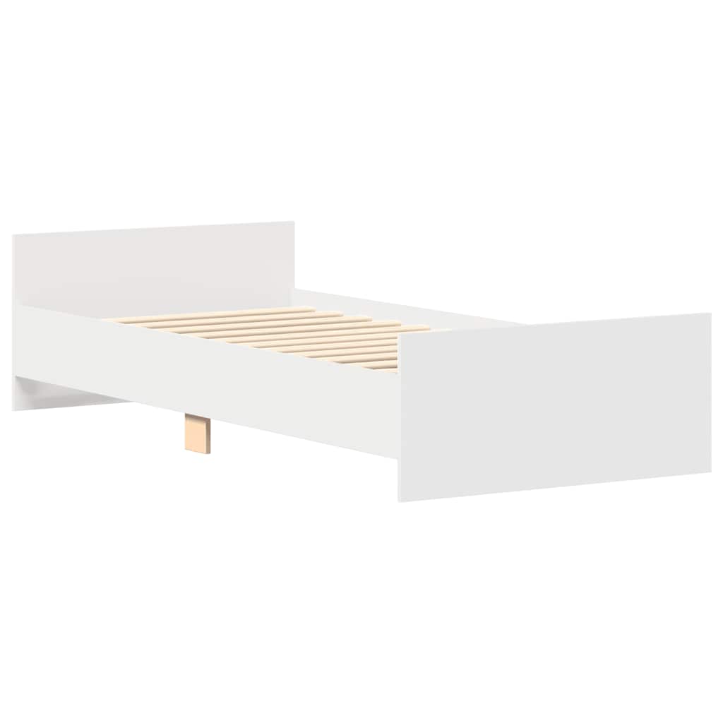Cadre de lit sans matelas blanc 100x200 cm bois d'ingénierie - XIOS