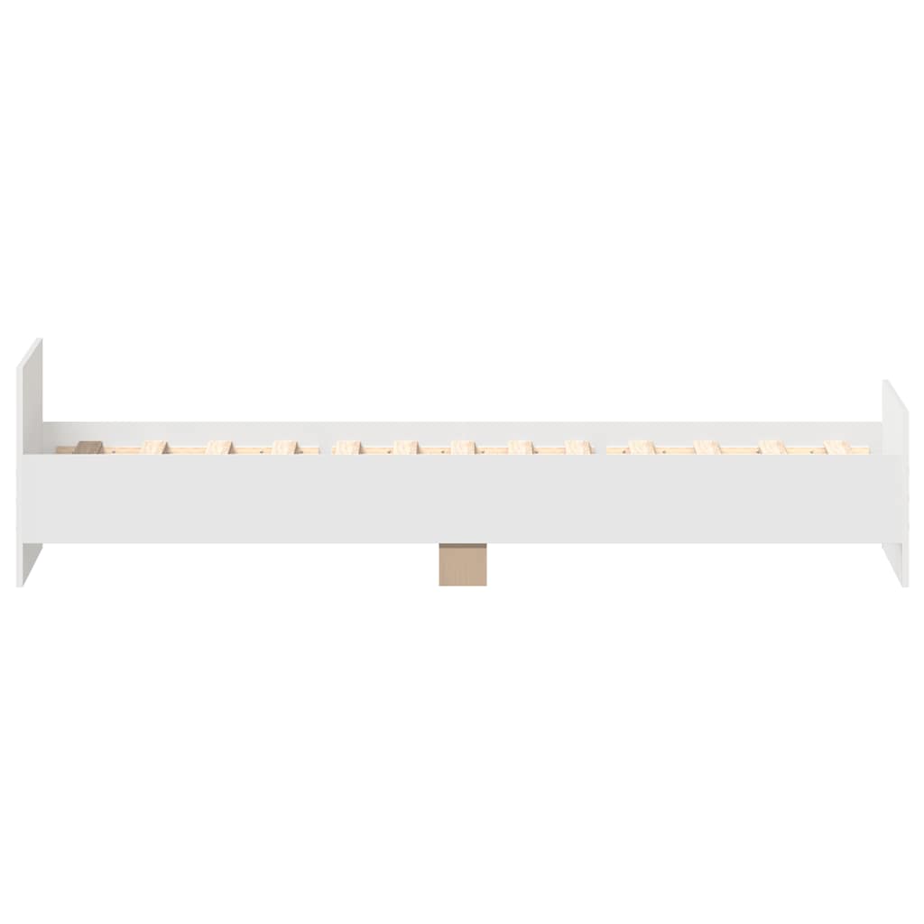 Cadre de lit sans matelas blanc 100x200 cm bois d'ingénierie - XIOS