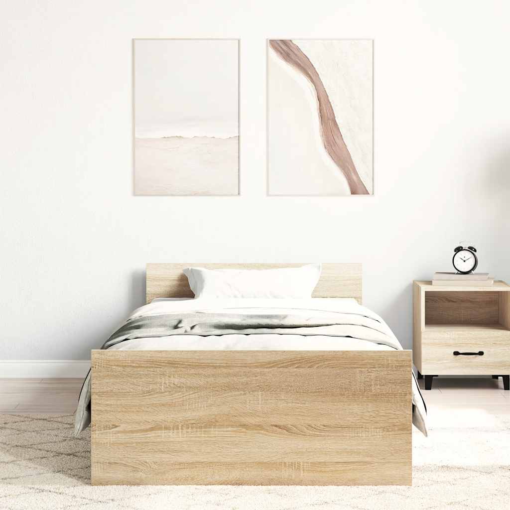 Cadre de lit sans matelas chêne sonoma 100x200 cm - XIOS