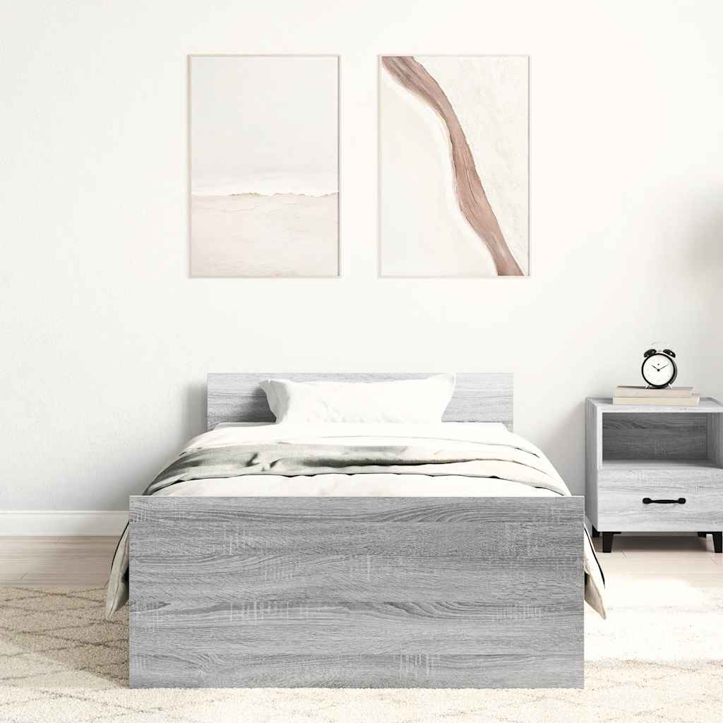 Cadre de lit sans matelas sonoma gris 100x200 cm - XIOS