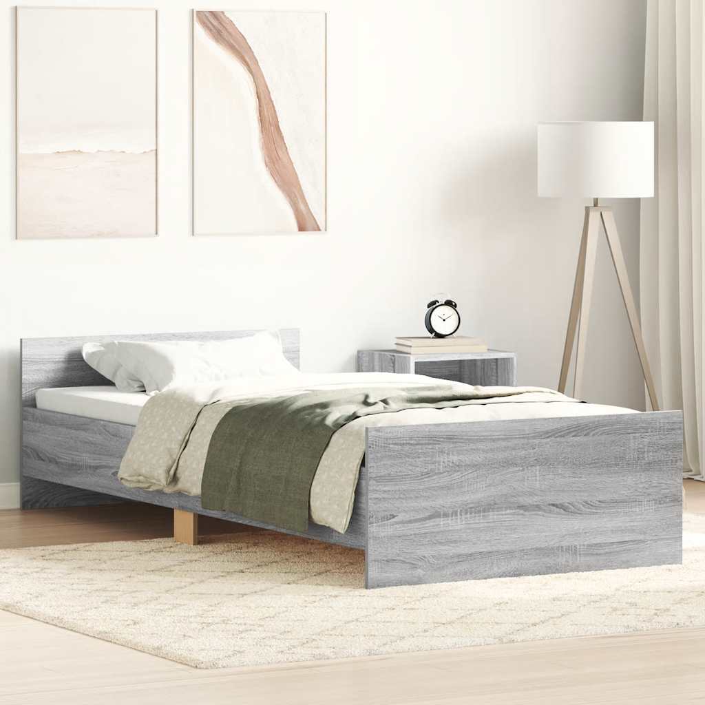 Cadre de lit sans matelas sonoma gris 100x200 cm - XIOS
