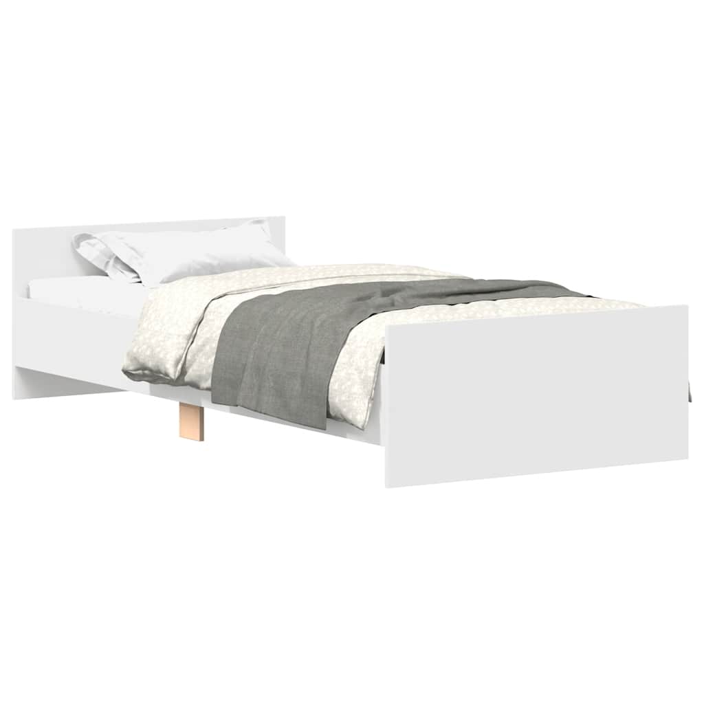 Cadre de lit sans matelas blanc 90x190 cm bois d'ingénierie - XIOS