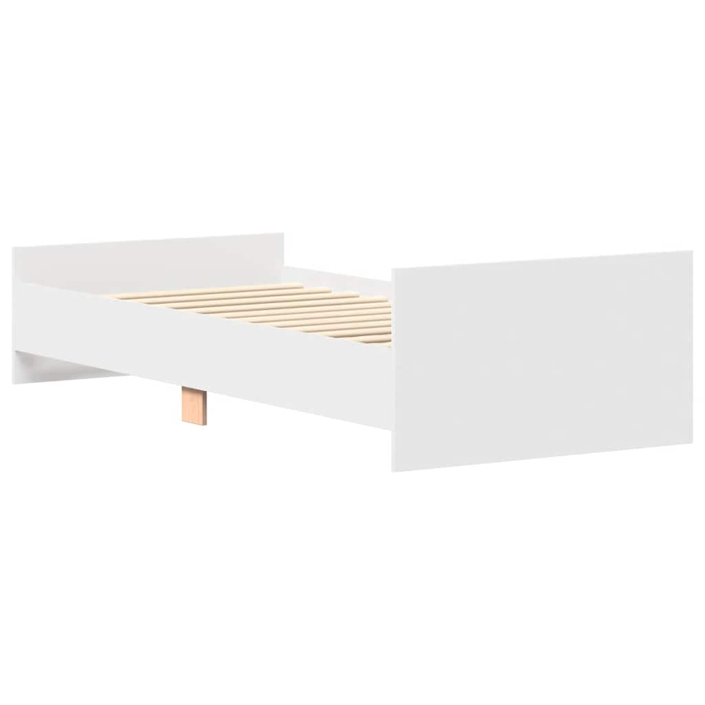 Cadre de lit sans matelas blanc 90x190 cm bois d'ingénierie - XIOS