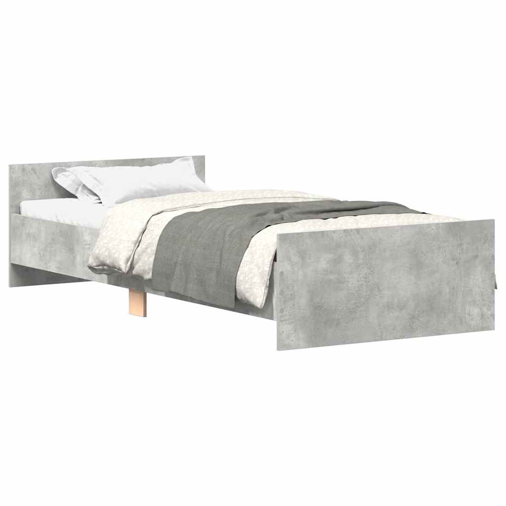 Cadre de lit sans matelas gris béton 90x190 cm - XIOS