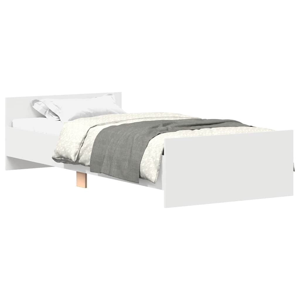 Cadre de lit sans matelas blanc 75x190 cm bois d'ingénierie - XIOS
