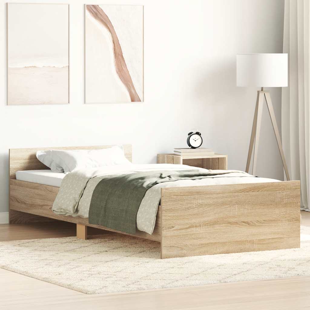 Cadre de lit sans matelas chêne sonoma 75x190 cm - XIOS