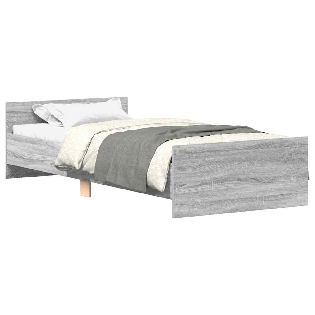 Cadre de lit sans matelas sonoma gris 75x190 cm - XIOS