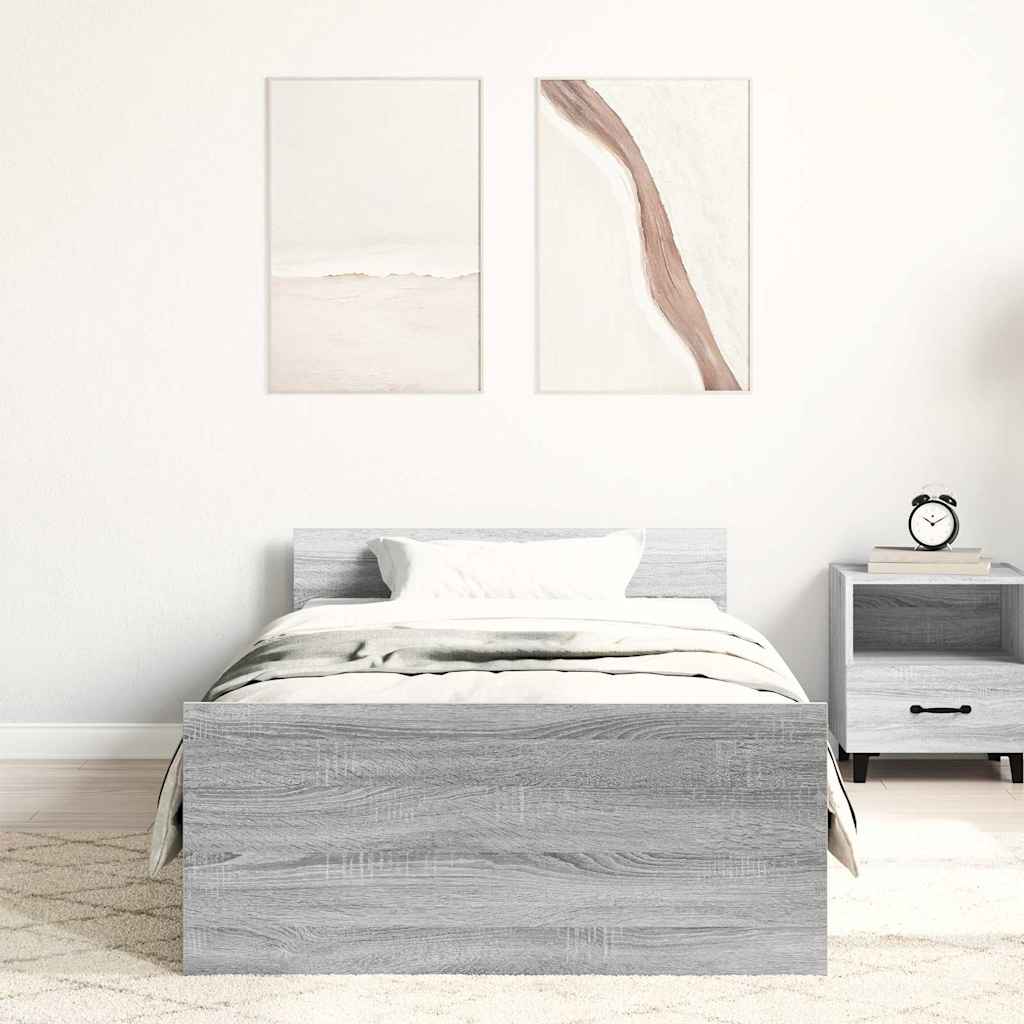 Cadre de lit sans matelas sonoma gris 75x190 cm - XIOS