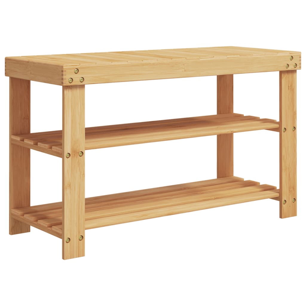 Étagère à chaussures 3 niveaux 70x27,5x45 cm bambou - XIOS