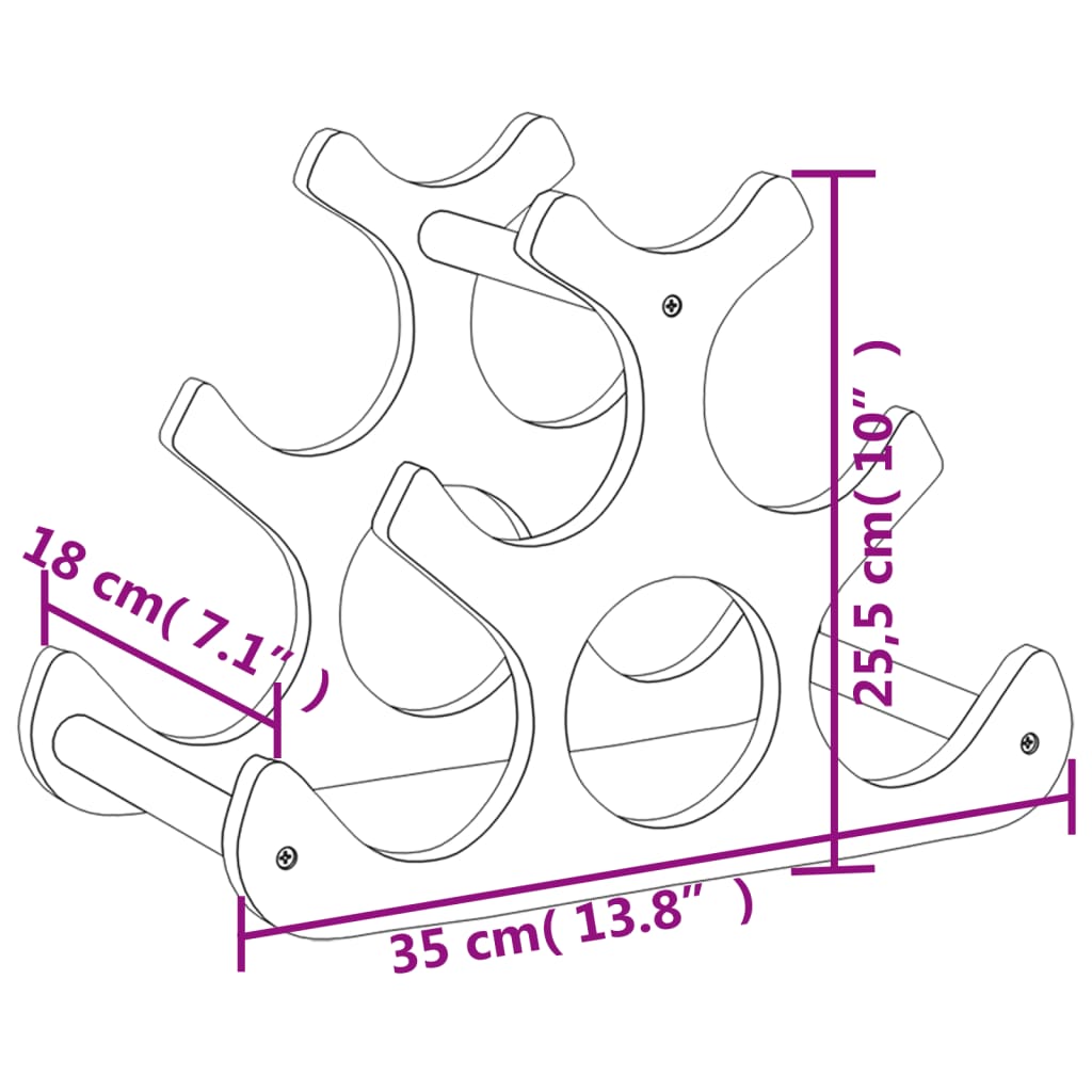 Casier à vin pour 6 bouteilles 35x18x25,5 cm bambou - XIOS