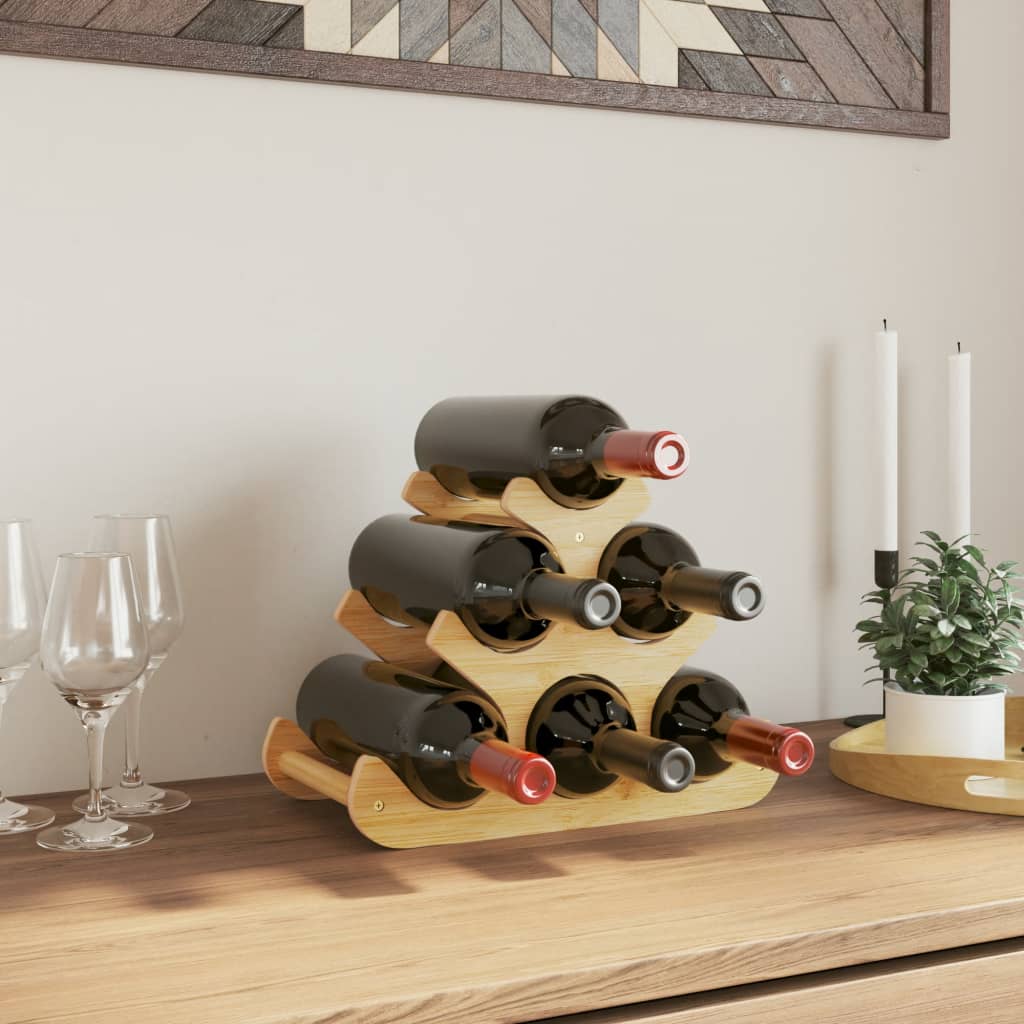 Casier à vin pour 6 bouteilles 35x18x25,5 cm bambou - XIOS