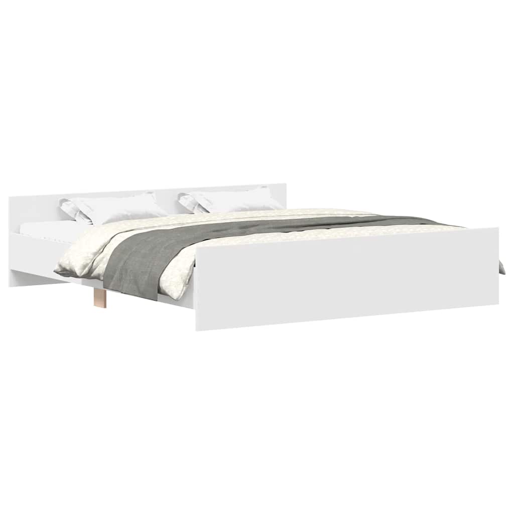 Cadre de lit sans matelas blanc 200x200 cm - XIOS