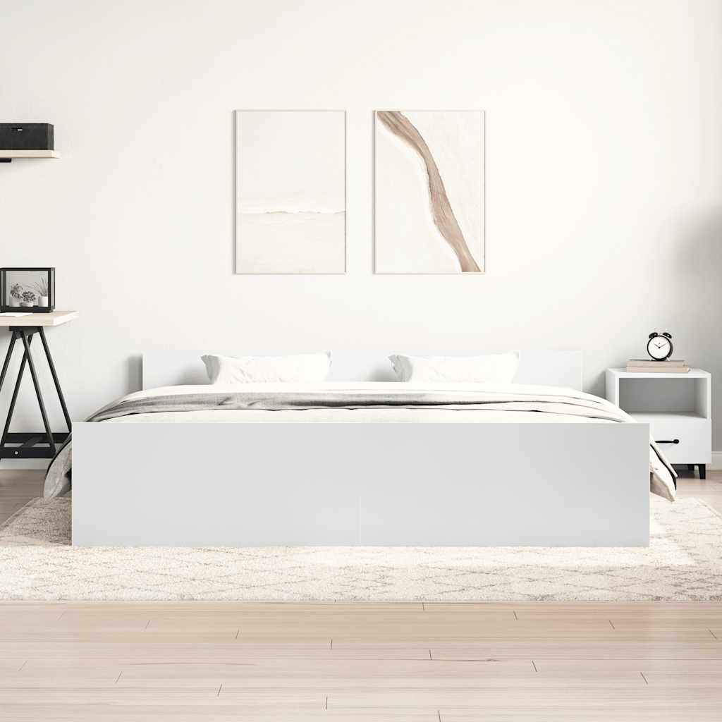 Cadre de lit sans matelas blanc 200x200 cm - XIOS