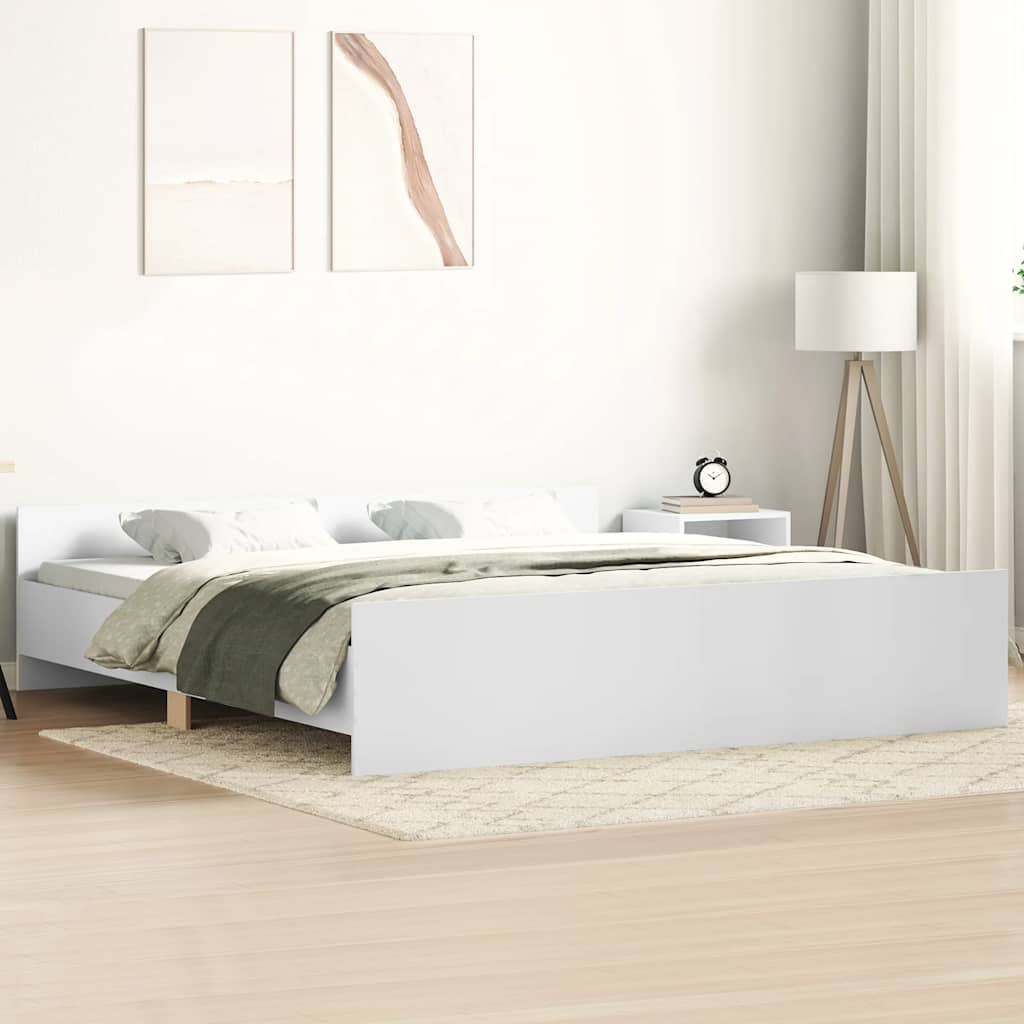 Cadre de lit sans matelas blanc 200x200 cm - XIOS