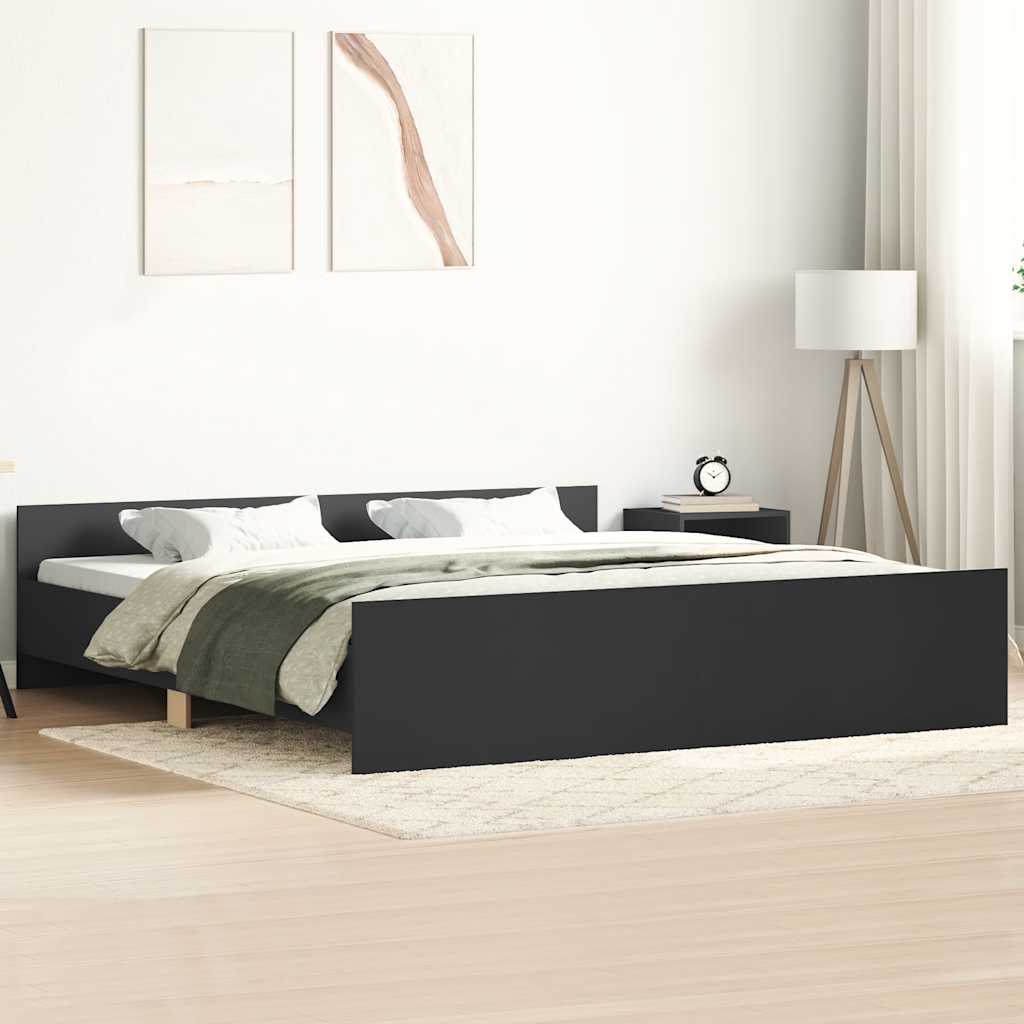 Cadre de lit sans matelas noir 200x200 cm - XIOS