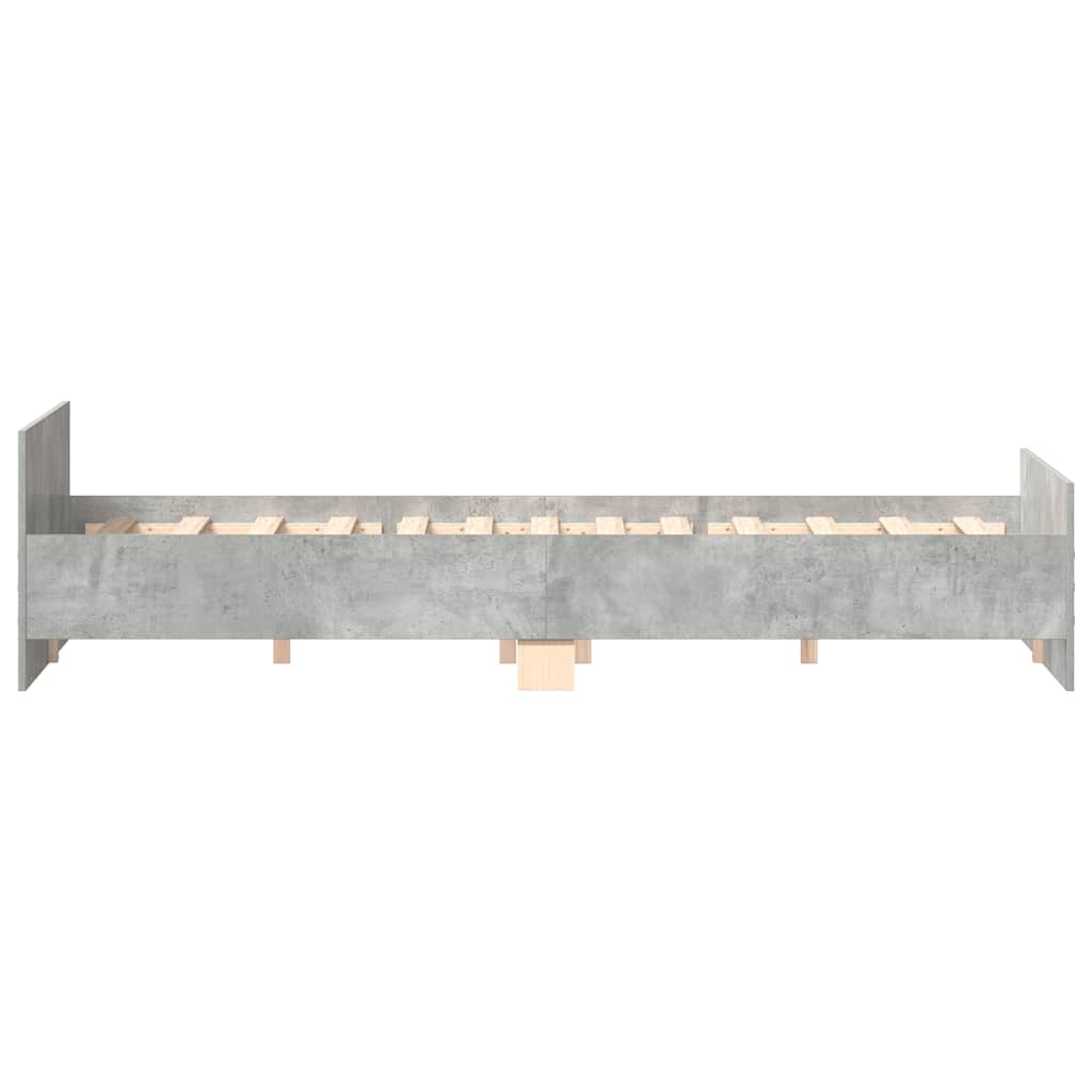 Cadre de lit sans matelas gris béton 200x200 cm - XIOS