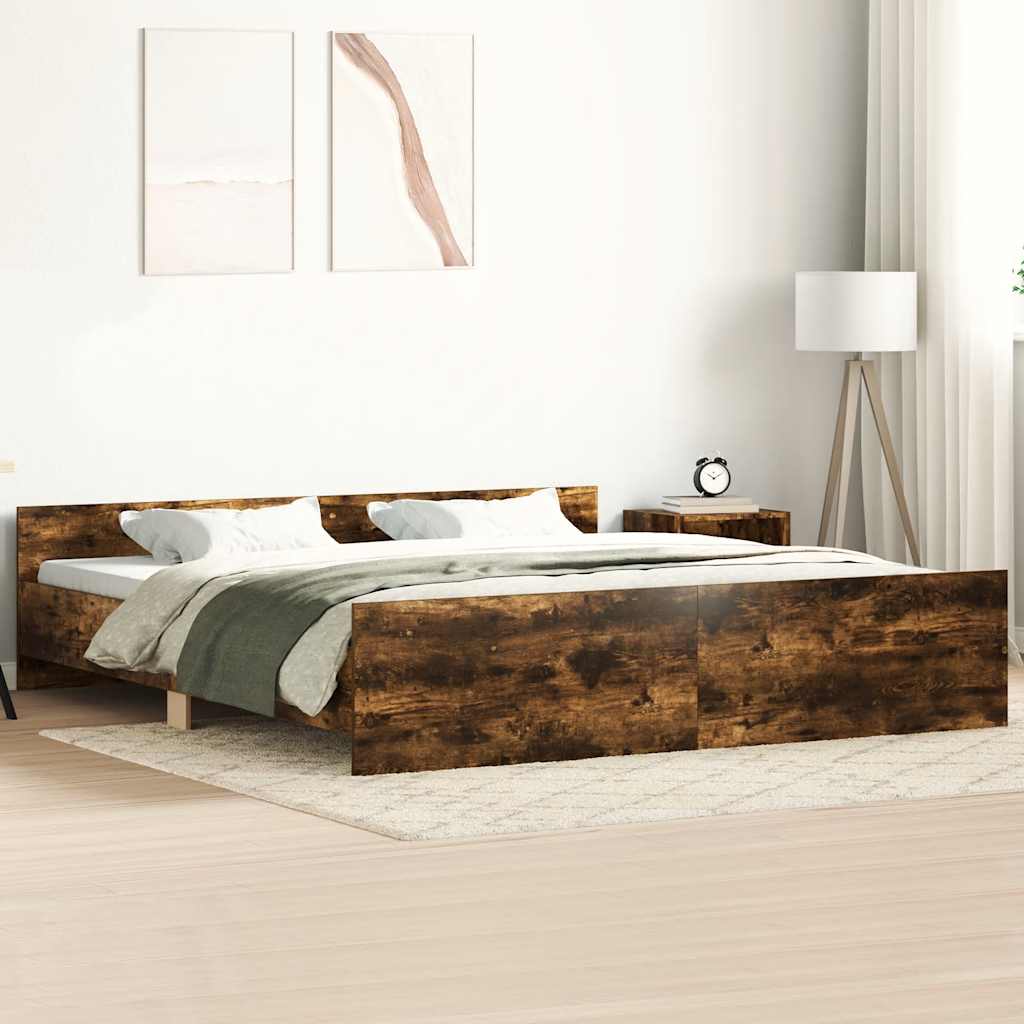 Cadre de lit sans matelas chêne fumé 200x200 cm - XIOS