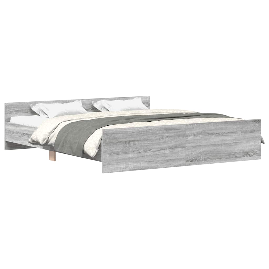 Cadre de lit sans matelas sonoma gris 200x200 cm - XIOS