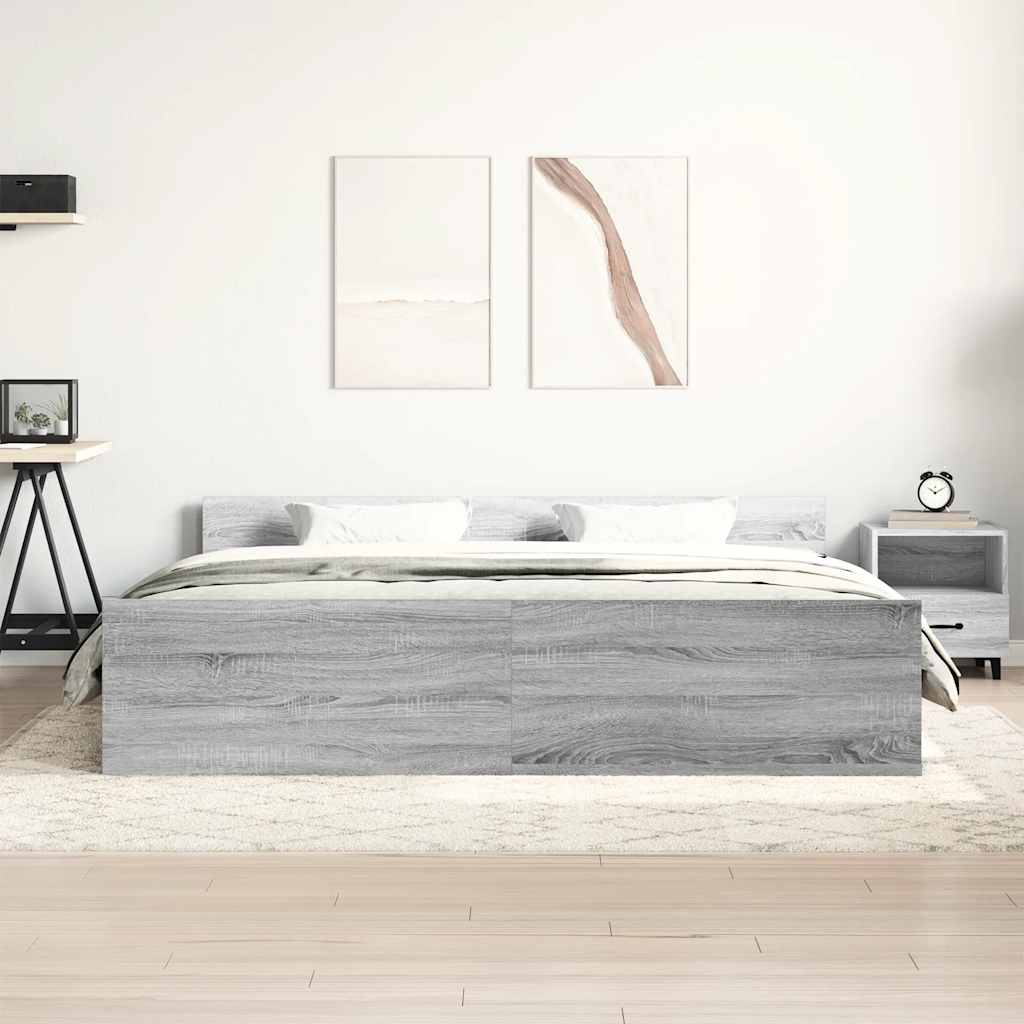 Cadre de lit sans matelas sonoma gris 200x200 cm - XIOS