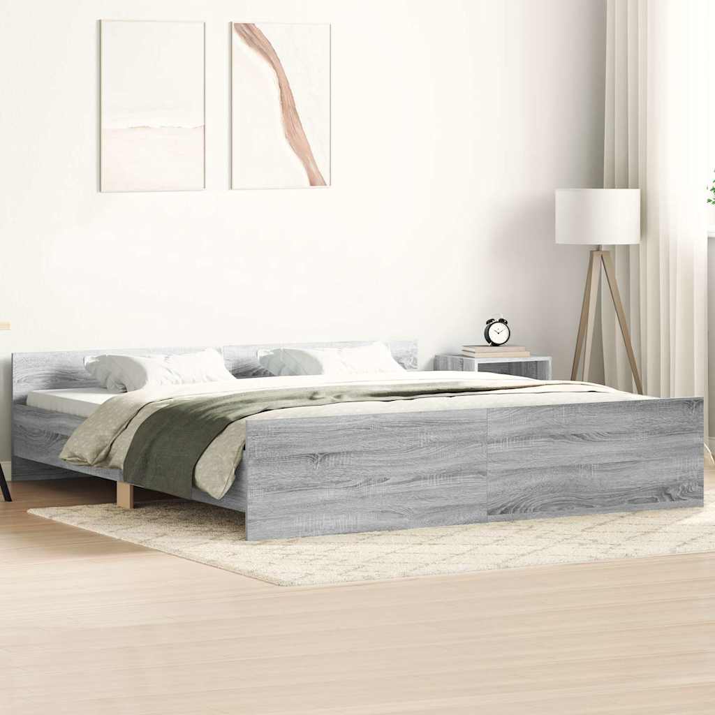 Cadre de lit sans matelas sonoma gris 200x200 cm - XIOS