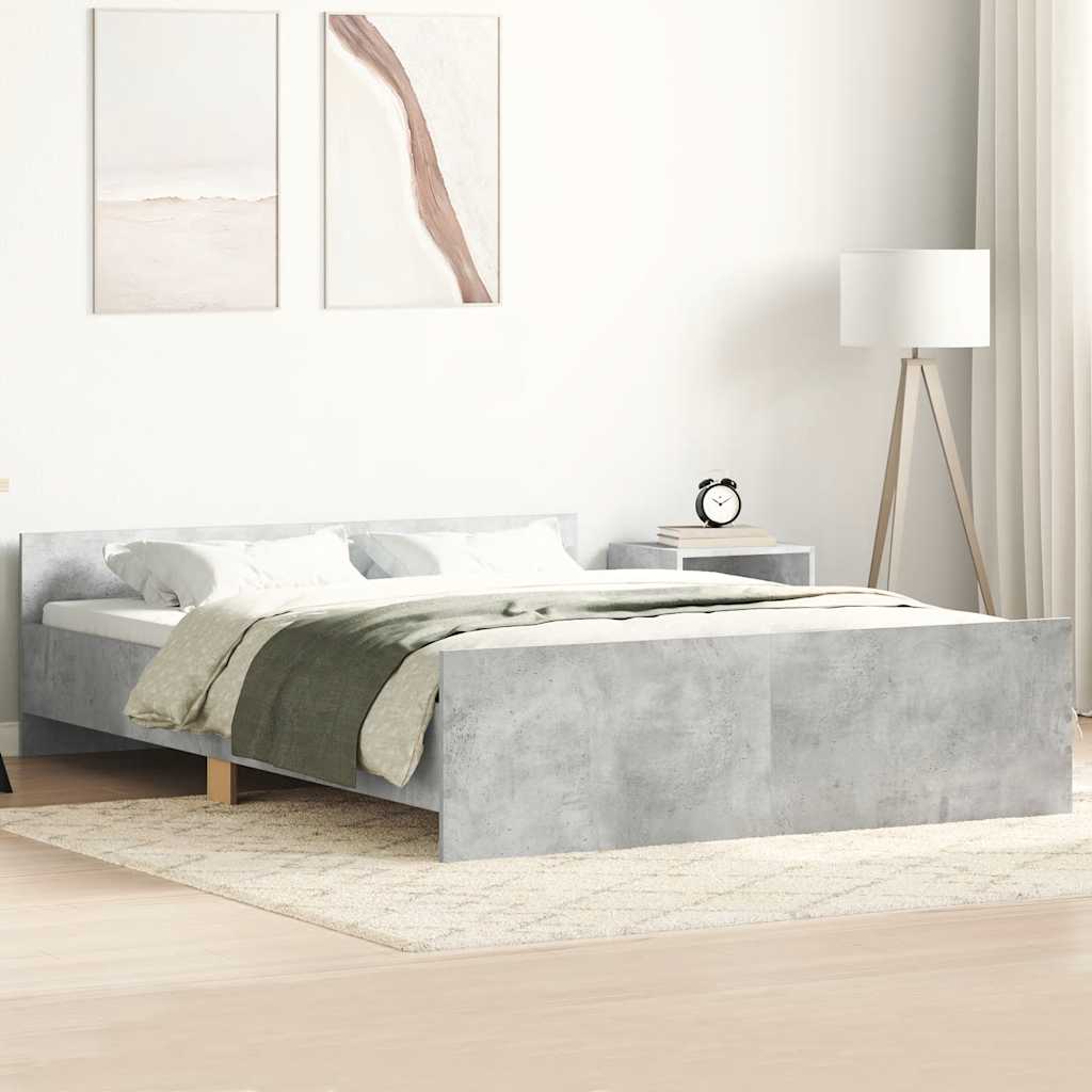 Cadre de lit sans matelas gris béton 120x200 cm - XIOS