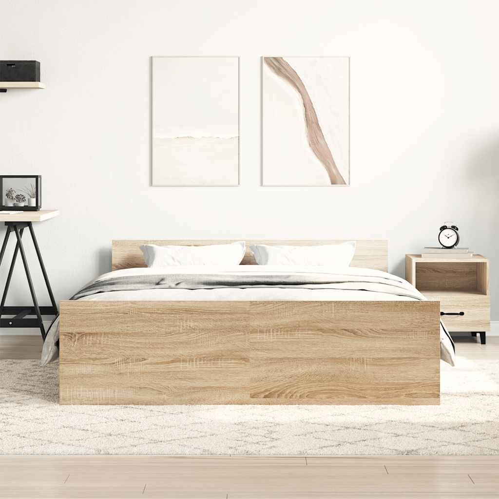 Cadre de lit sans matelas chêne sonoma 140x200 cm - XIOS