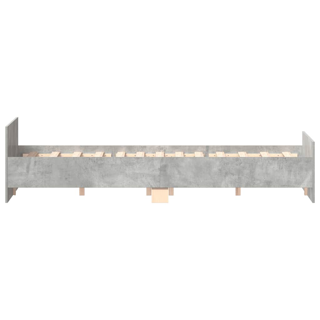 Cadre de lit sans matelas gris béton 140x200 cm - XIOS