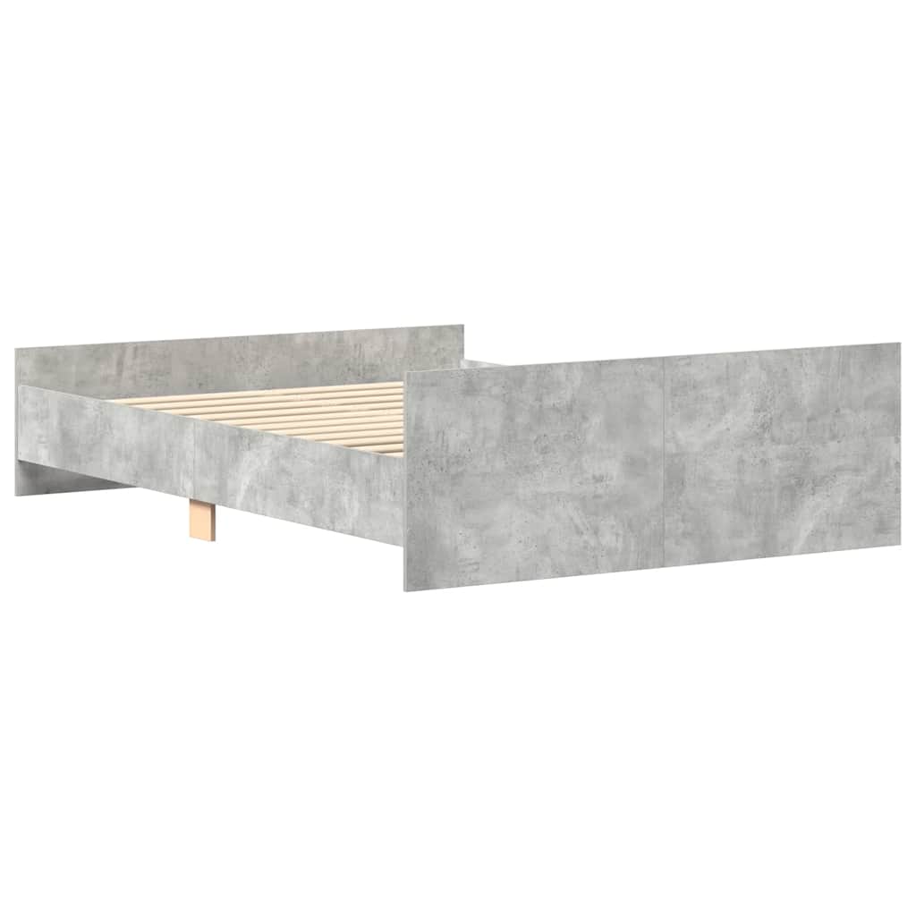 Cadre de lit sans matelas gris béton 140x200 cm - XIOS