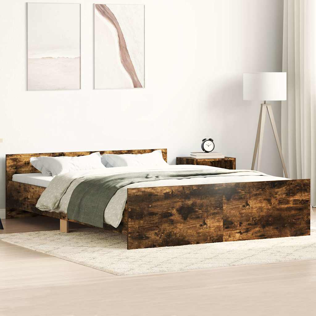 Cadre de lit sans matelas chêne fumé 140x200 cm - XIOS