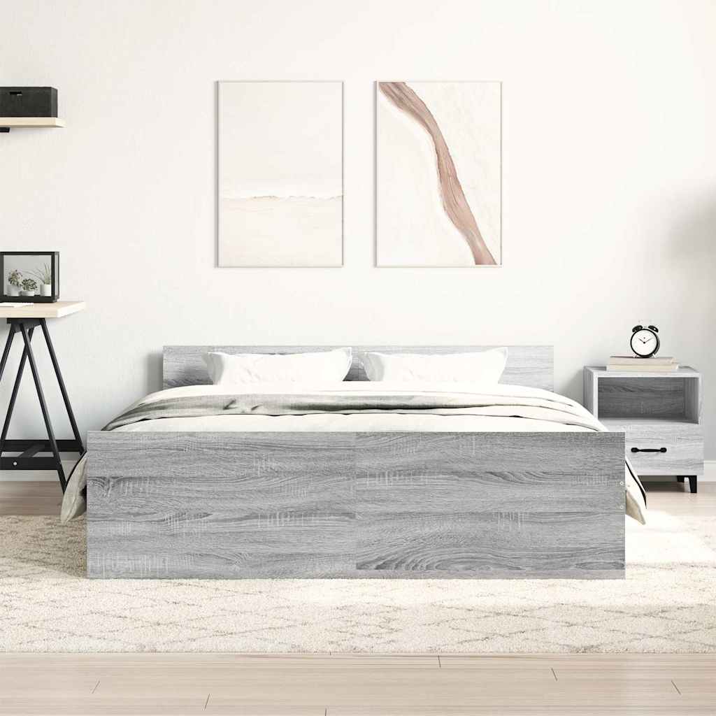 Cadre de lit sans matelas sonoma gris 140x200 cm - XIOS