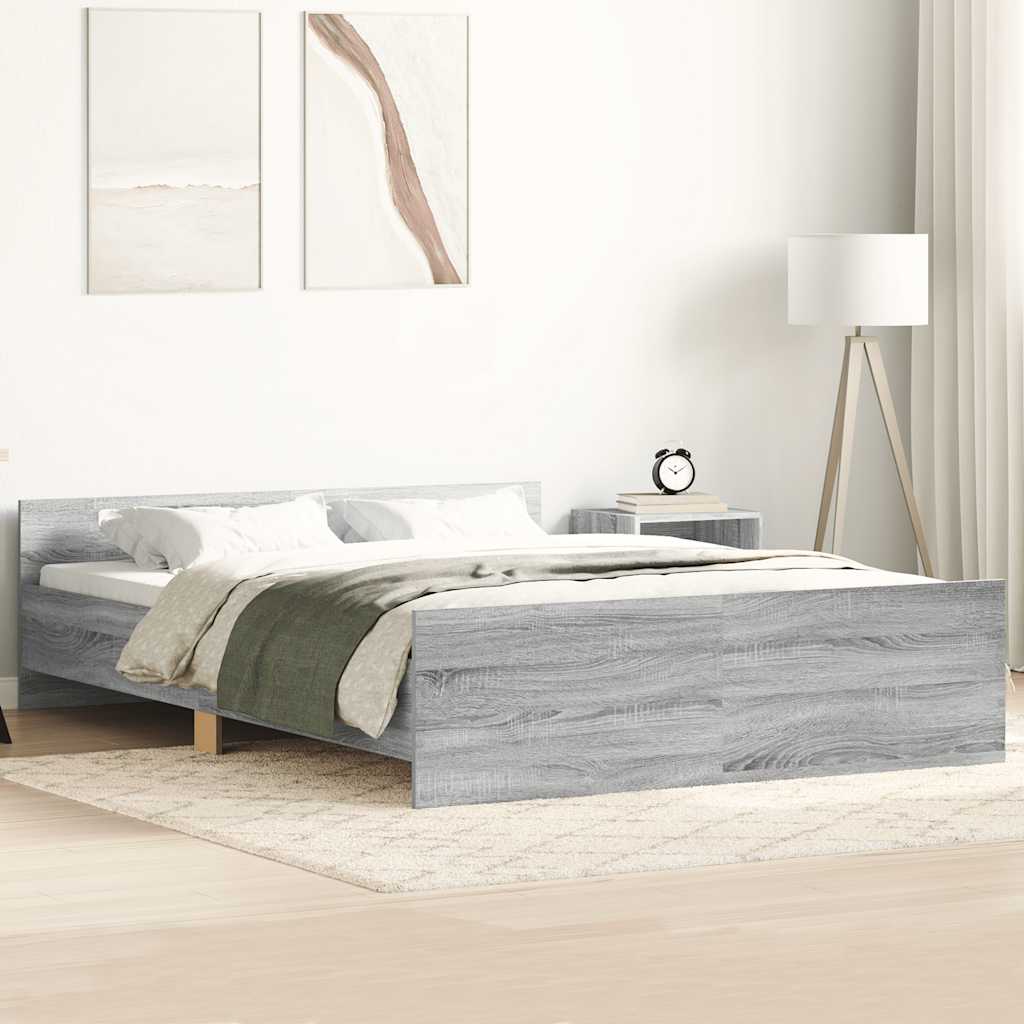 Cadre de lit sans matelas sonoma gris 140x200 cm - XIOS
