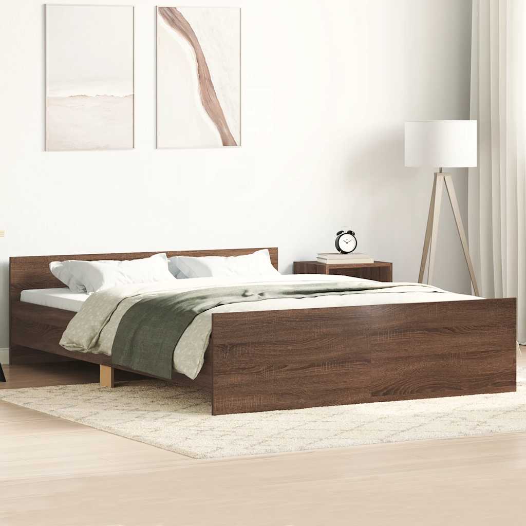 Cadre de lit sans matelas chêne marron 140x200 cm - XIOS