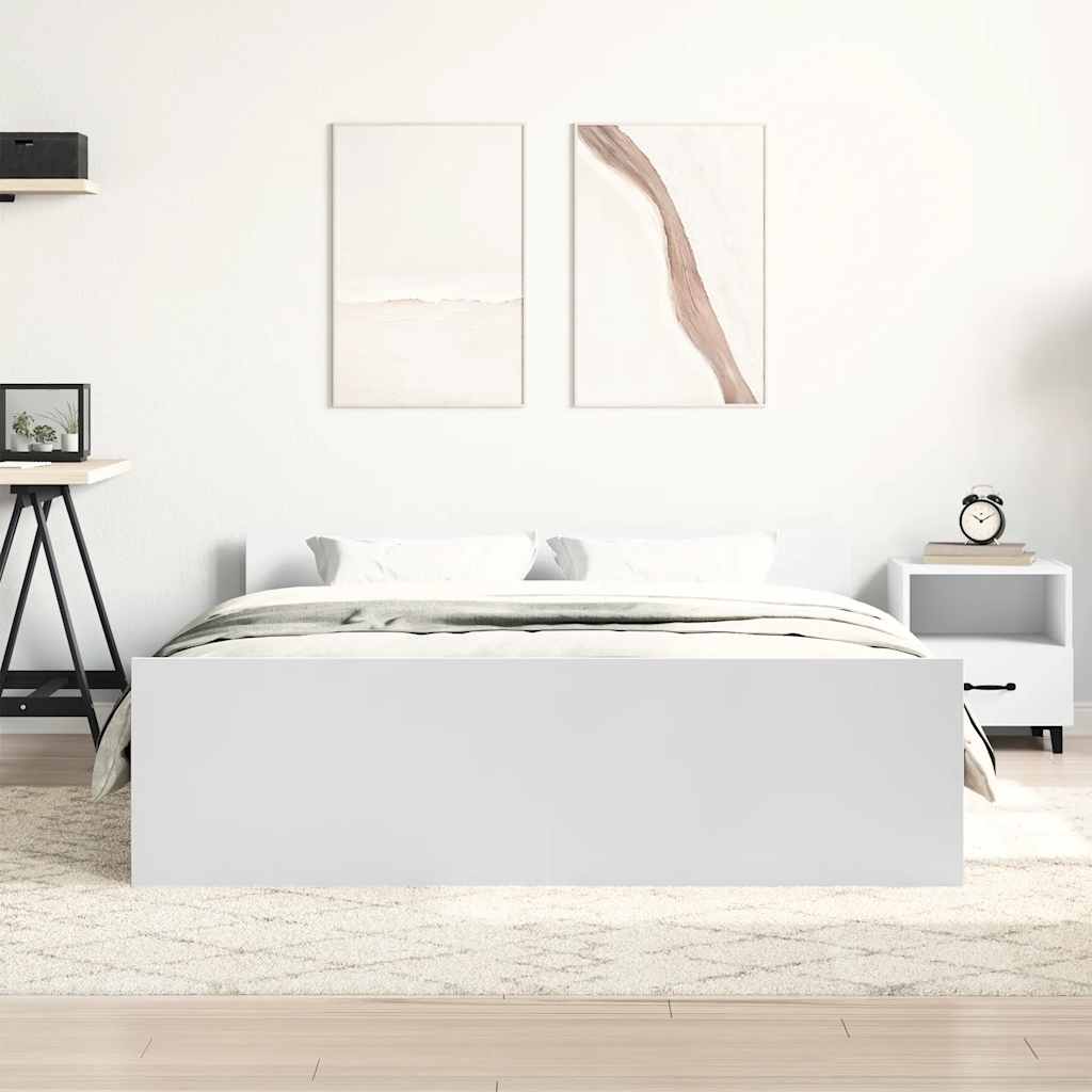 Cadre de lit sans matelas blanc 150x200 cm - XIOS