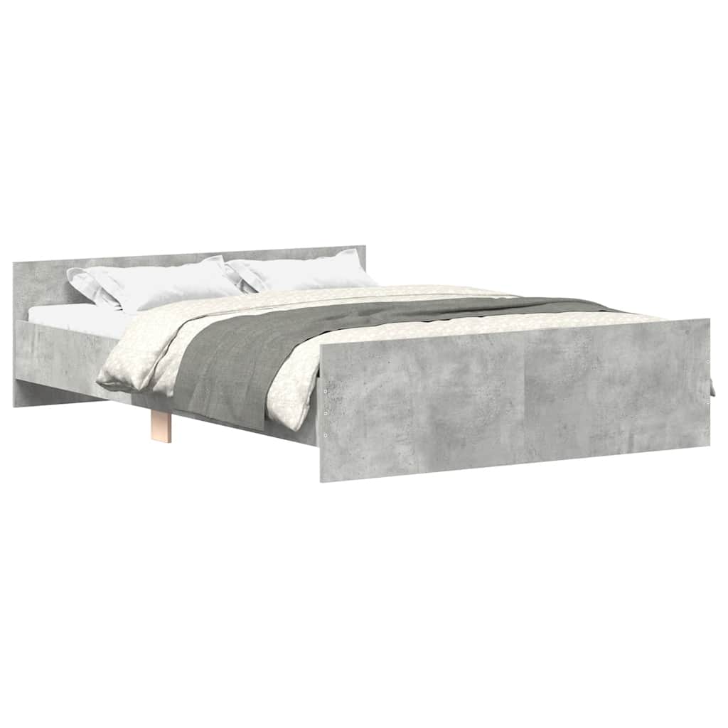 Cadre de lit sans matelas gris béton 150x200 cm - XIOS