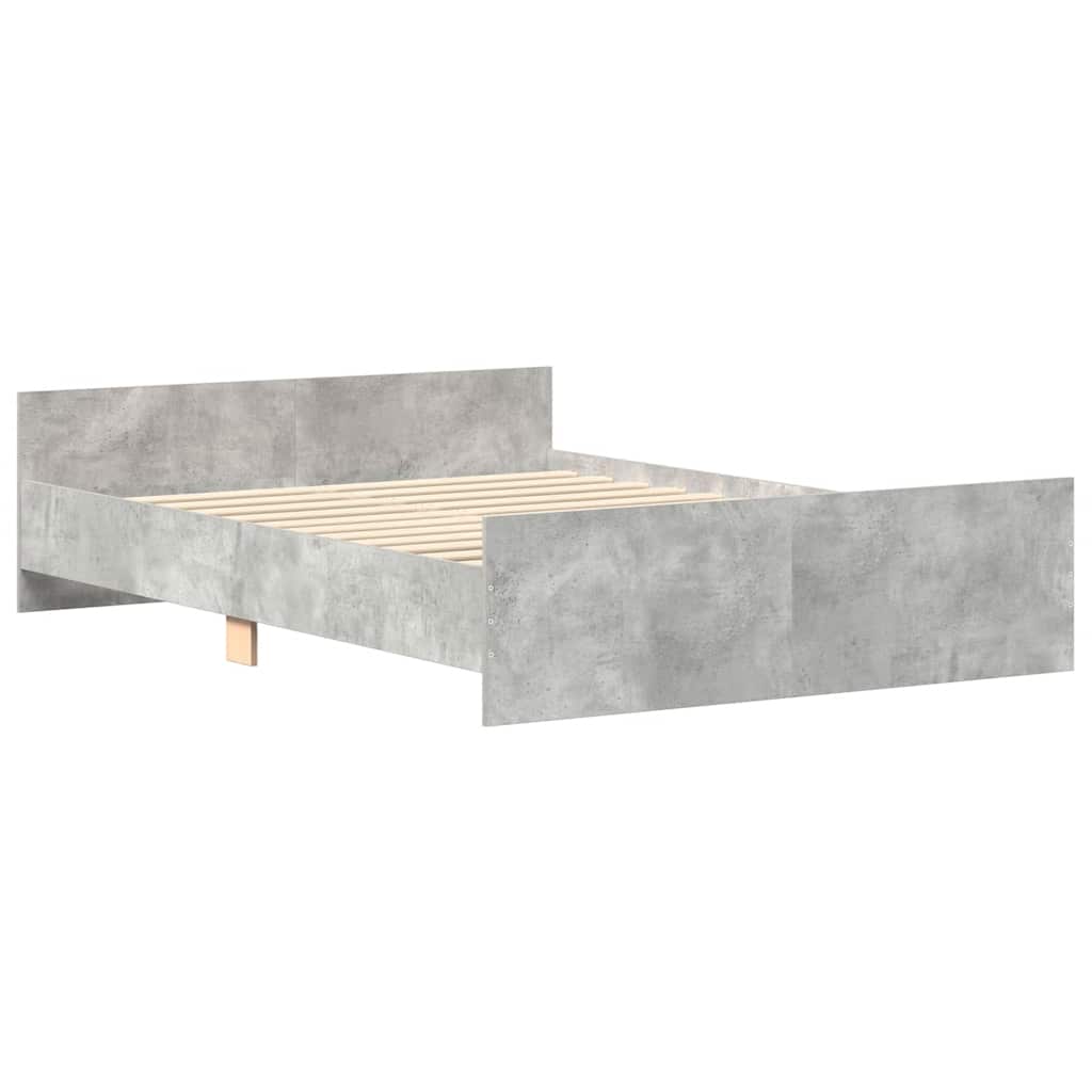 Cadre de lit sans matelas gris béton 150x200 cm - XIOS