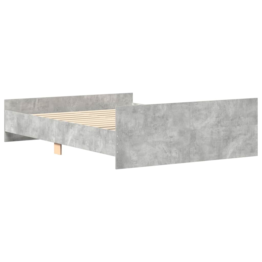 Cadre de lit sans matelas gris béton 150x200 cm - XIOS