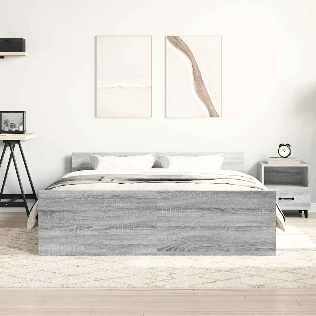 Cadre de lit sans matelas sonoma gris 150x200 cm - XIOS