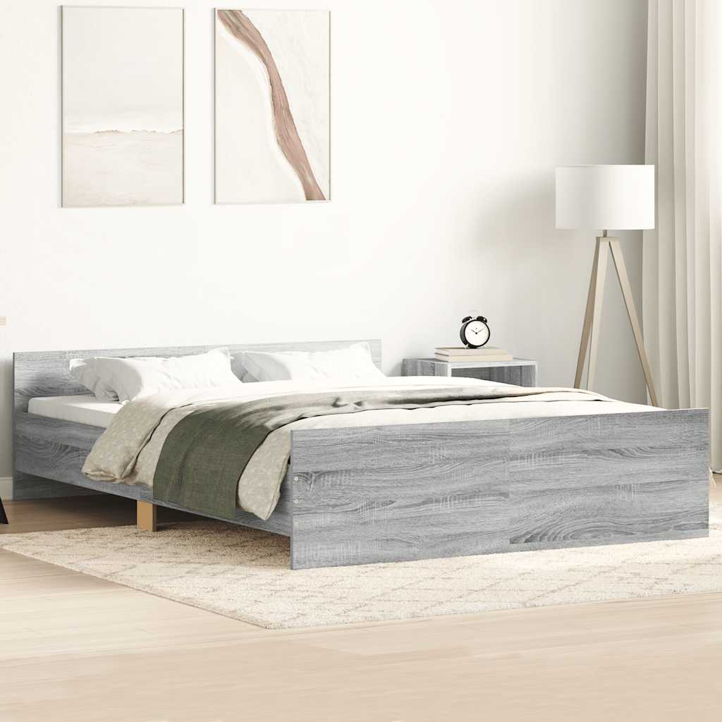 Cadre de lit sans matelas sonoma gris 150x200 cm - XIOS